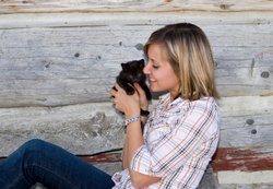 Woman with Black Cat